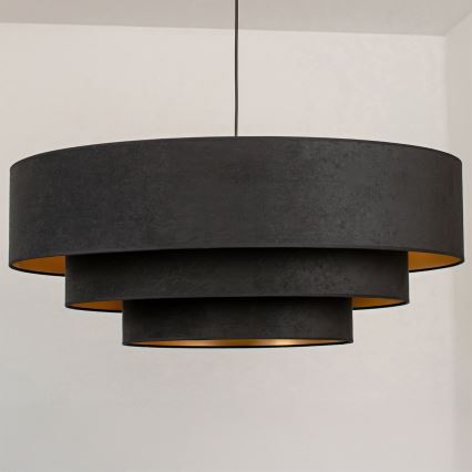 Brilagi - Suspension sur câble LUNETA 3xE27/60W/230V Ø 80 cm noir/doré