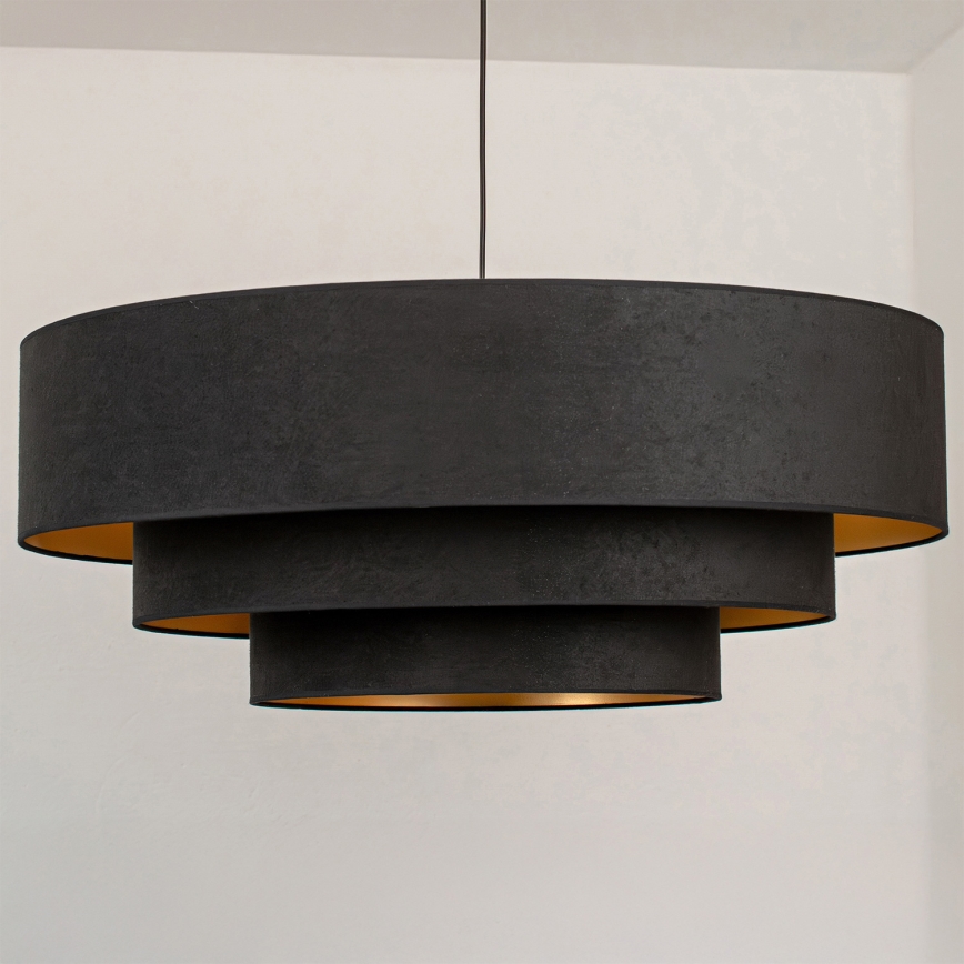 Brilagi - Suspension sur câble LUNETA 3xE27/60W/230V Ø 80 cm noir/doré