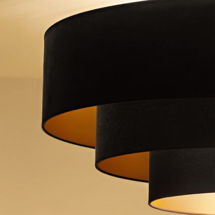 Brilagi - Suspension sur câble LUNETA 3xE27/60W/230V Ø 80 cm noir/doré