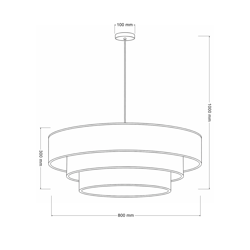 Brilagi - Suspension sur câble LUNETA 3xE27/60W/230V Ø 80 cm noir/doré