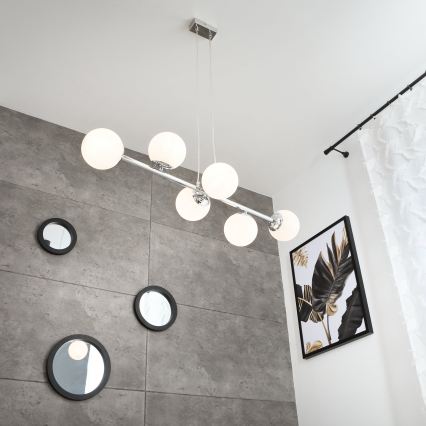 Brilagi - Suspension sur câble MALONY 6xE14/20W/230V chrome brillant