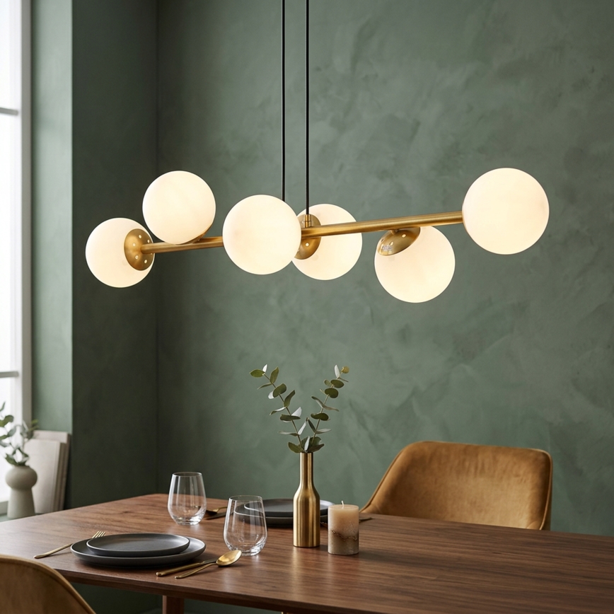 Brilagi - Suspension sur câble MALONY 6xE14/20W/230V dorée