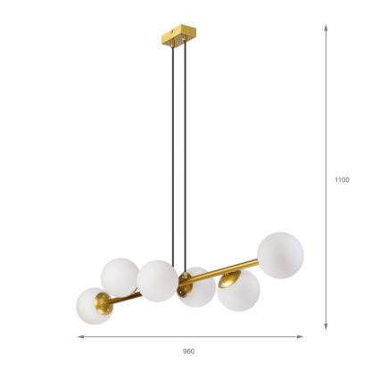 Brilagi - Suspension sur câble MALONY 6xE14/20W/230V dorée