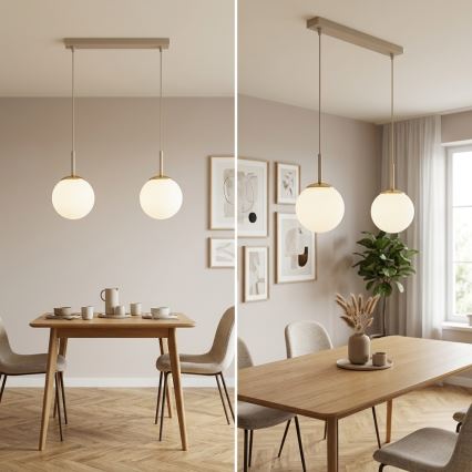 Brilagi - Suspension sur câble MILO 2xE27/60W/230V beige/doré