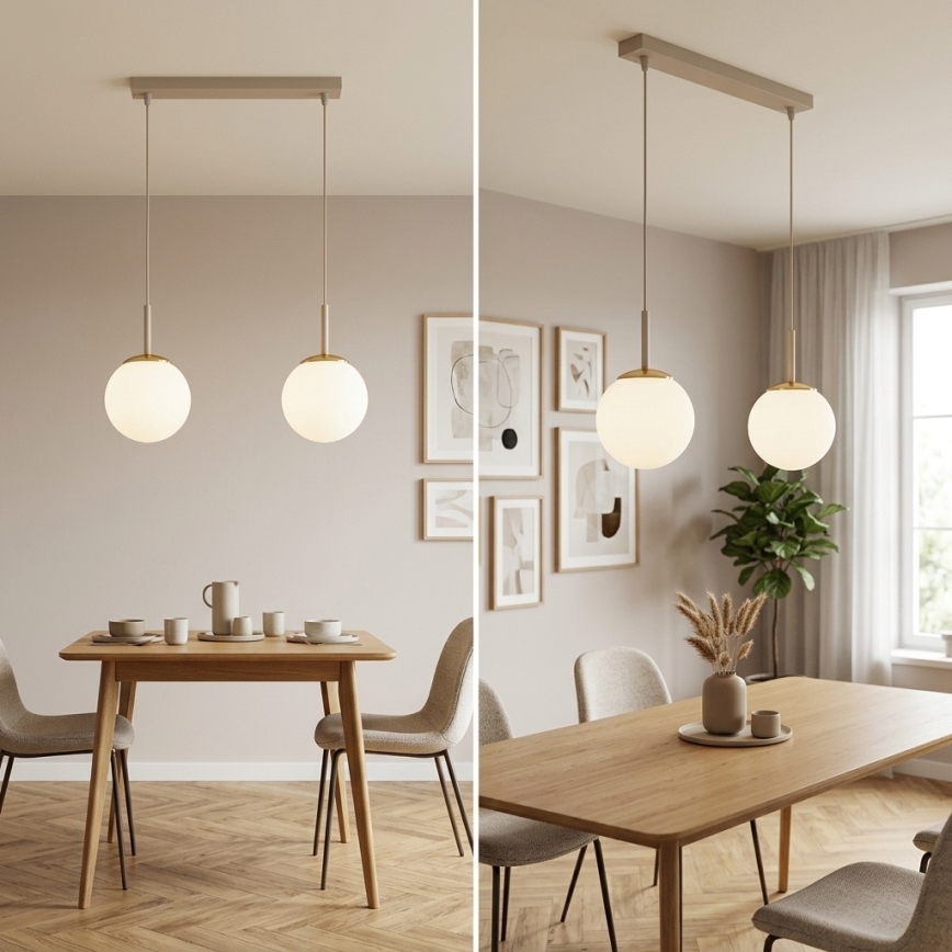 Brilagi - Suspension sur câble MILO 2xE27/60W/230V beige/doré