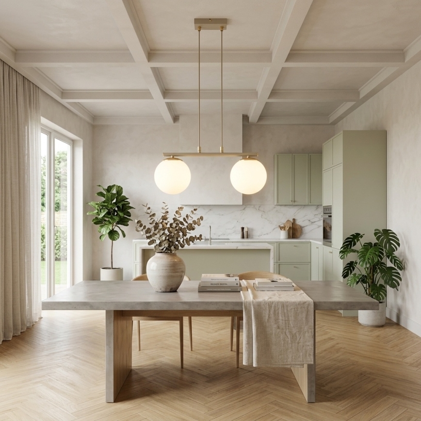 Brilagi - Suspension sur câble MILO 2xE27/60W/230V beige/doré