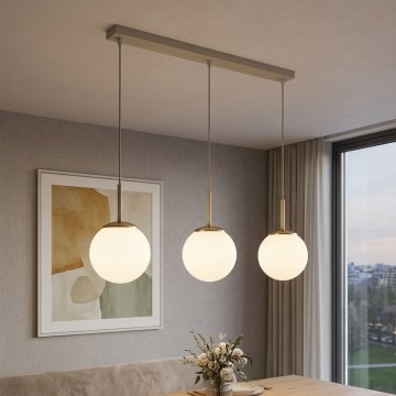 Brilagi - Suspension sur câble MILO 3xE27/60W/230V beige/doré