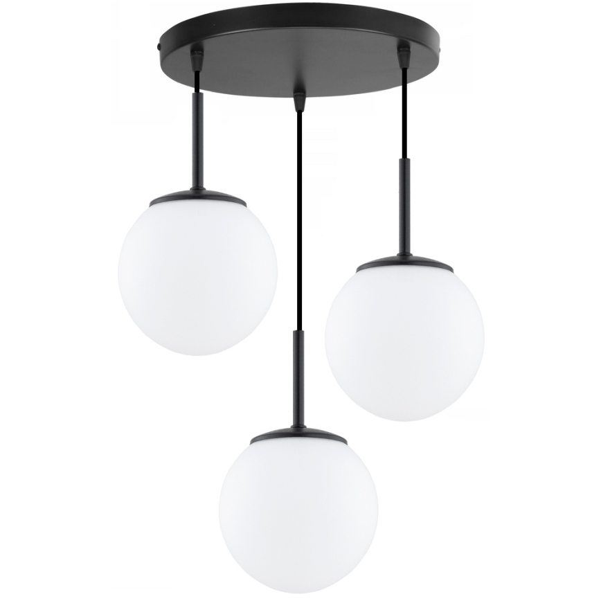 Brilagi - Suspension sur câble MILO 3xE27/60W/230V noire