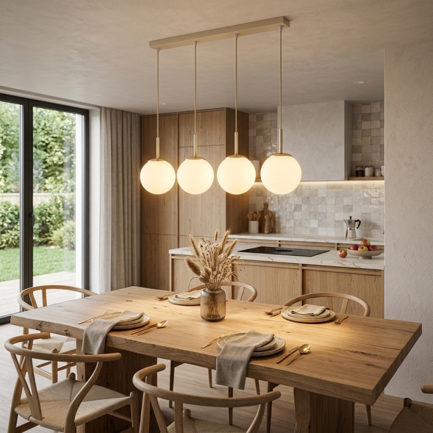 Brilagi - Suspension sur câble MILO 4xE27/60W/230V beige/doré