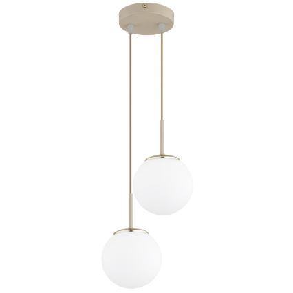Brilagi - Suspension sur câble MILO ECRU 2xE27/60W/230V beige/doré