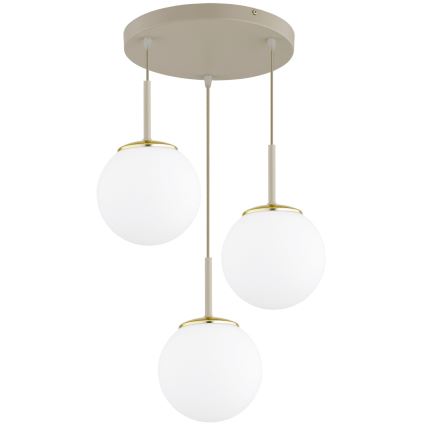 Brilagi - Suspension sur câble MILO ECRU 3xE27/60W/230V beige/doré
