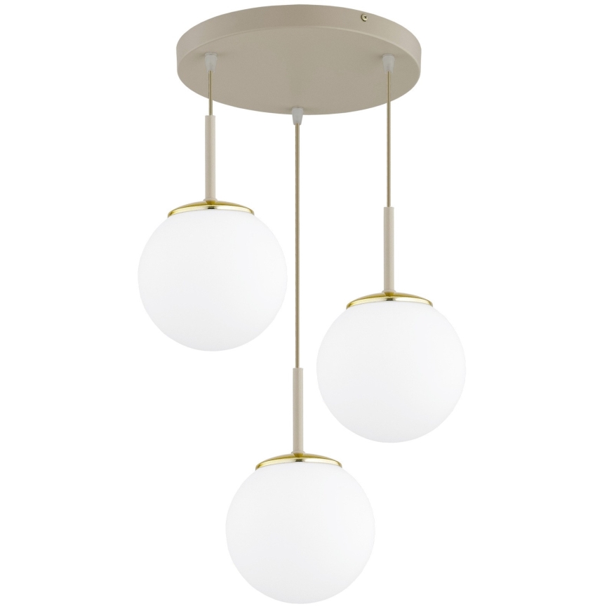 Brilagi - Suspension sur câble MILO ECRU 3xE27/60W/230V beige/doré
