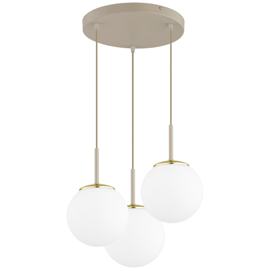 Brilagi - Suspension sur câble MILO ECRU 3xE27/60W/230V beige/doré