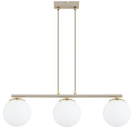 Brilagi - Suspension sur câble MILO ECRU 3xE27/60W/230V beige/doré