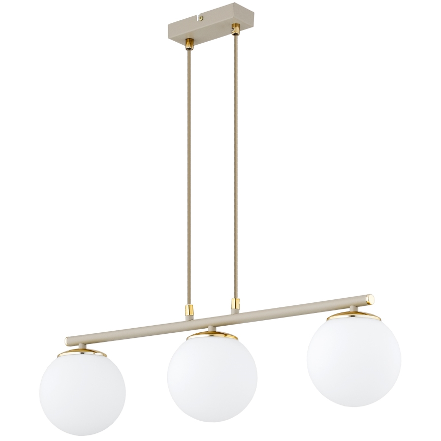 Brilagi - Suspension sur câble MILO ECRU 3xE27/60W/230V beige/doré