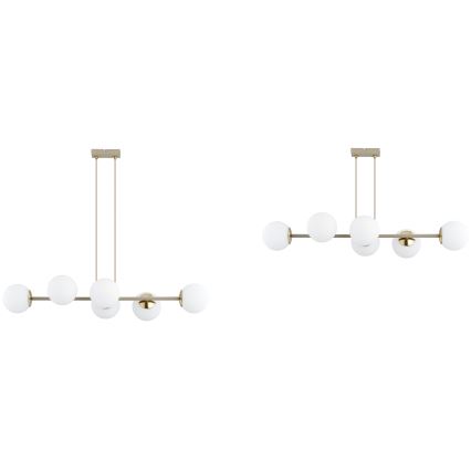 Brilagi - Suspension sur câble MILO ECRU 6xE27/60W/230V beige/doré