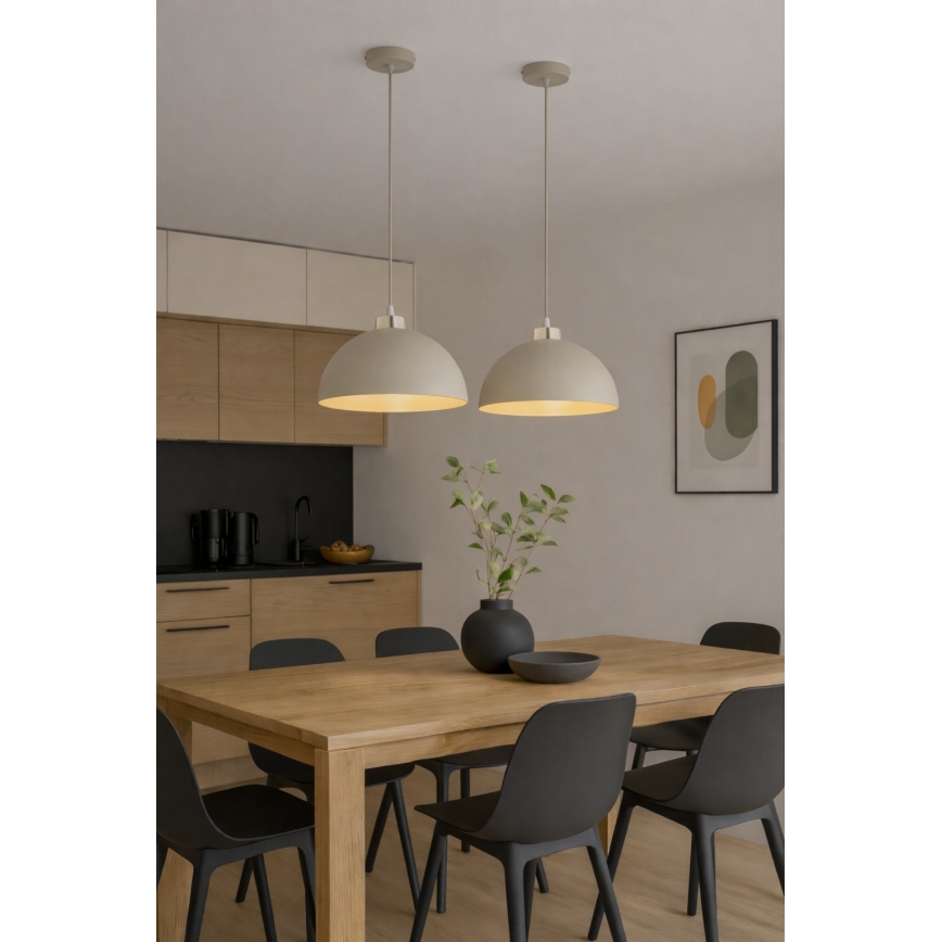 BRILAGI - Suspension sur câble MOON 1xE27/60W/230V Ø 30 cm beige/doré