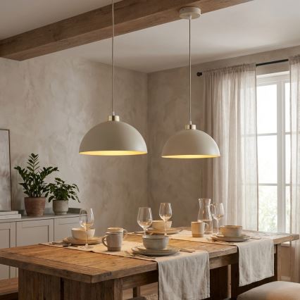 BRILAGI - Suspension sur câble MOON 1xE27/60W/230V Ø 30 cm beige/doré