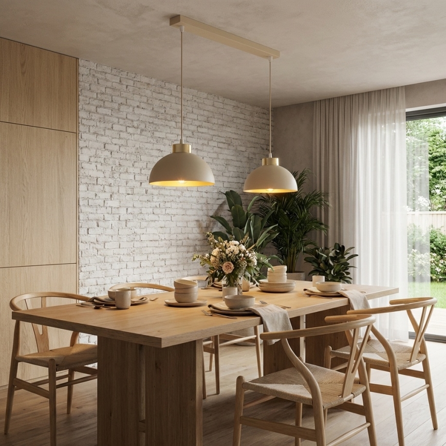 Brilagi - Suspension sur câble MOON 2xE27/60W/230V beige/doré