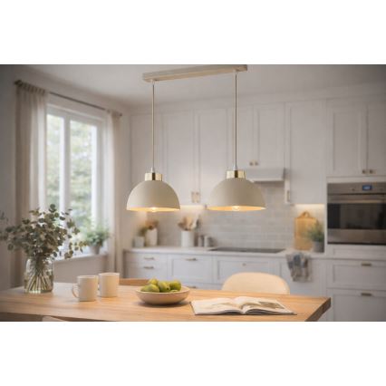 Brilagi - Suspension sur câble MOON 2xE27/60W/230V beige/doré