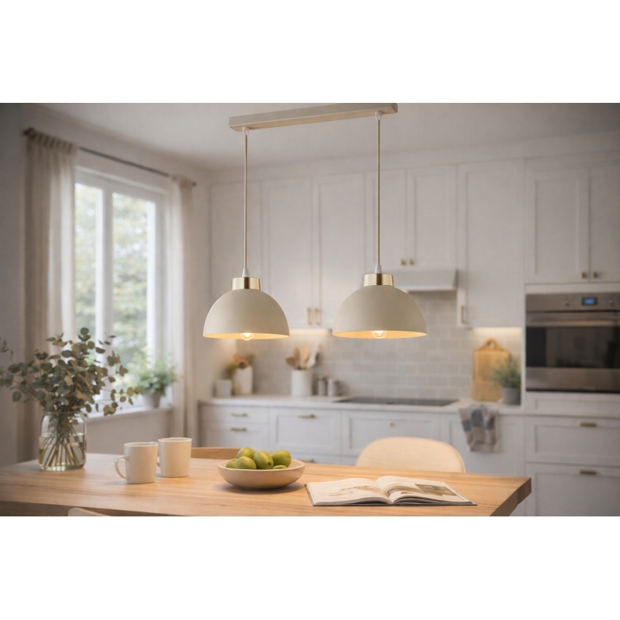 Brilagi - Suspension sur câble MOON 2xE27/60W/230V beige/doré