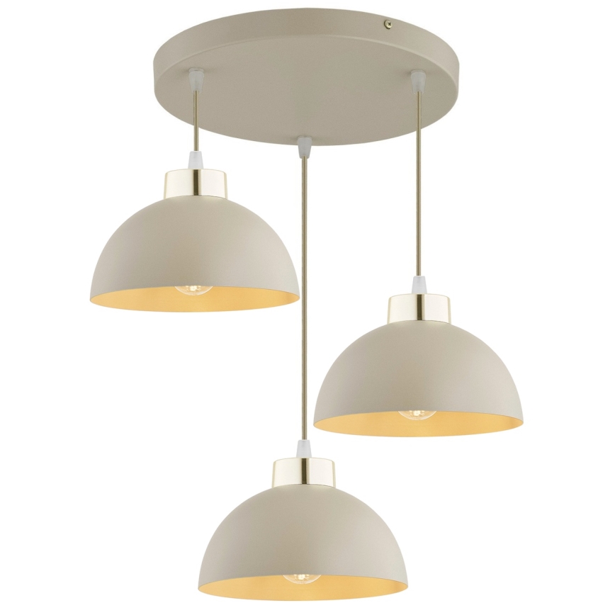 Brilagi - Suspension sur câble MOON 3xE27/60W/230V beige/doré