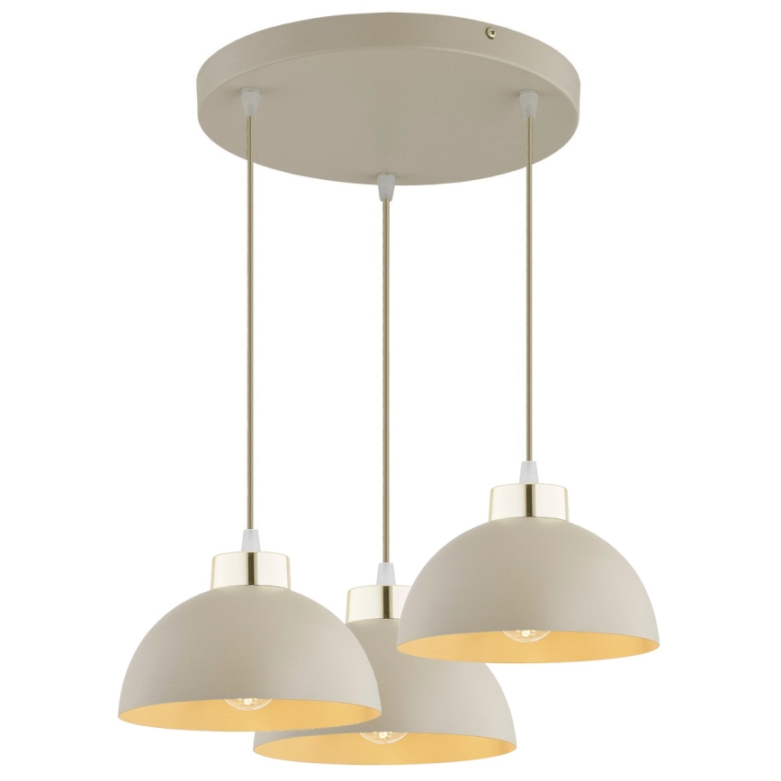 Brilagi - Suspension sur câble MOON 3xE27/60W/230V beige/doré