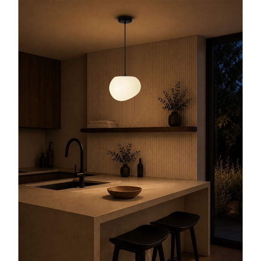 BRILAGI - Suspension sur câble PEBBLES 1xE27/40W/230V Ø 20 cm noire
