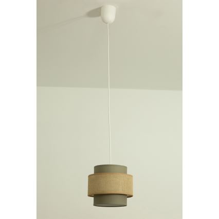 Brilagi - Suspension sur câble RESNA, 1x E27, 60W, 230V, Ø 20 cm, marron/beige