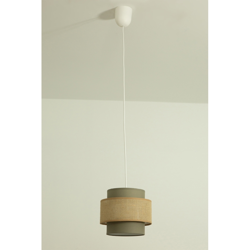 Brilagi - Suspension sur câble RESNA, 1x E27, 60W, 230V, Ø 20 cm, marron/beige