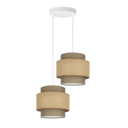 Brilagi - Suspension sur câble RESNA 2xE27/60W/230V Ø 30 cm brun/beige