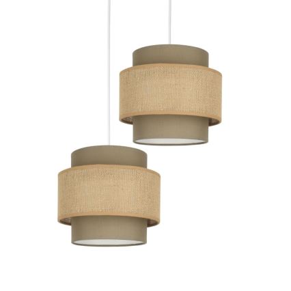 Brilagi - Suspension sur câble RESNA 2xE27/60W/230V Ø 30 cm brun/beige