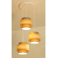 Brilagi - Suspension sur câble RESNA 3xE27/60W/230V, Ø 45 cm, marron/beige