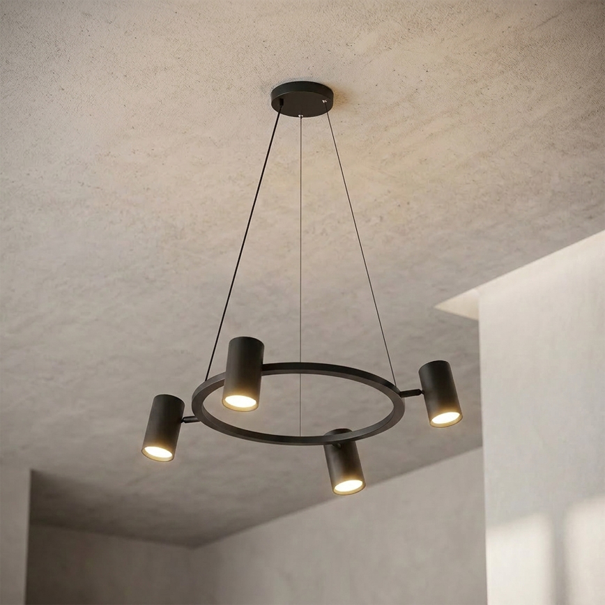 Brilagi - Suspension sur câble SELE 4xGU10/30W/230V noire