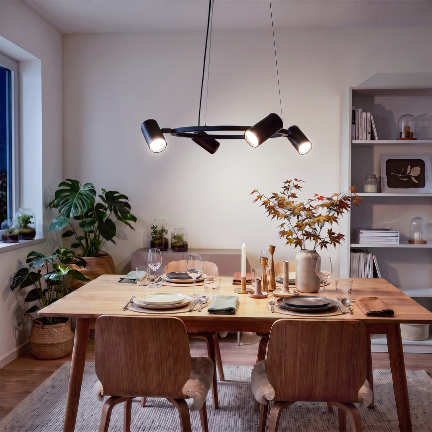 BRILAGI - Suspension sur câble SELE 4xGU10/30W/230V noire