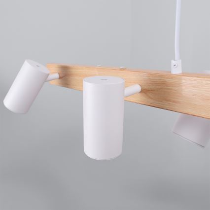 Brilagi - Suspension sur câble SELE 6xGU10/30W/230V blanche/décor chêne