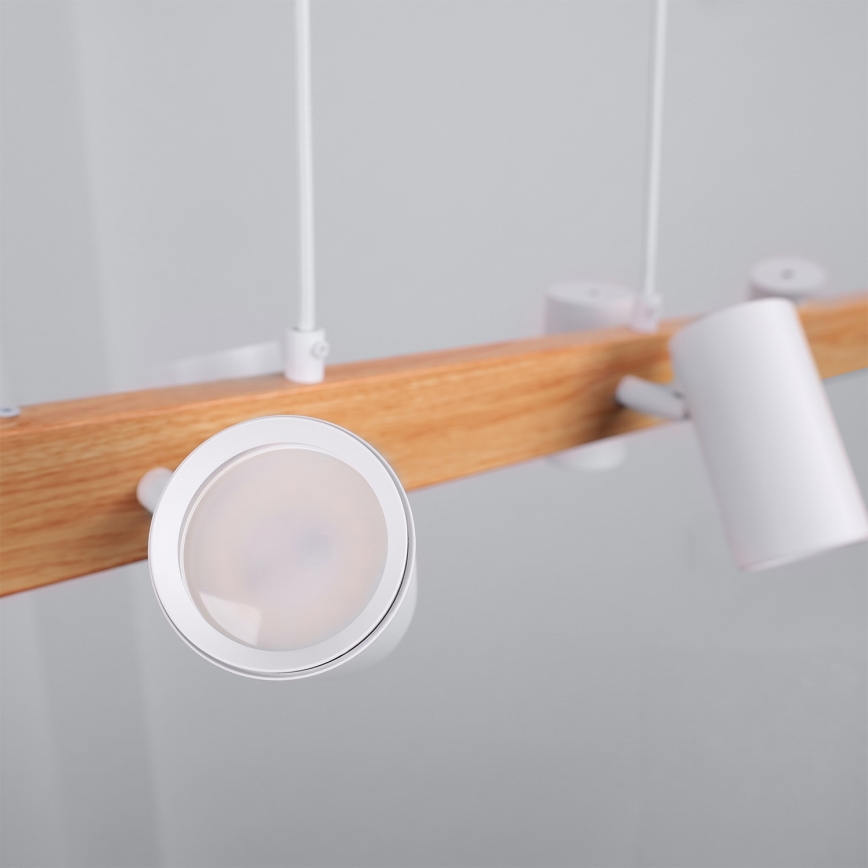 Brilagi - Suspension sur câble SELE 6xGU10/30W/230V blanche/décor chêne