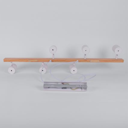 Brilagi - Suspension sur câble SELE 6xGU10/30W/230V blanche/décor chêne