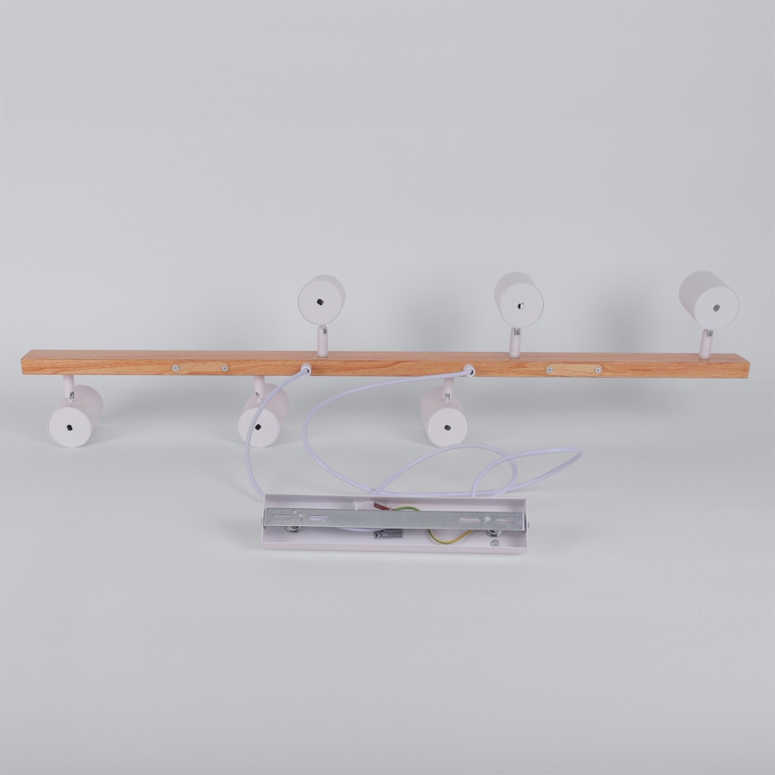 Brilagi - Suspension sur câble SELE 6xGU10/30W/230V blanche/décor chêne
