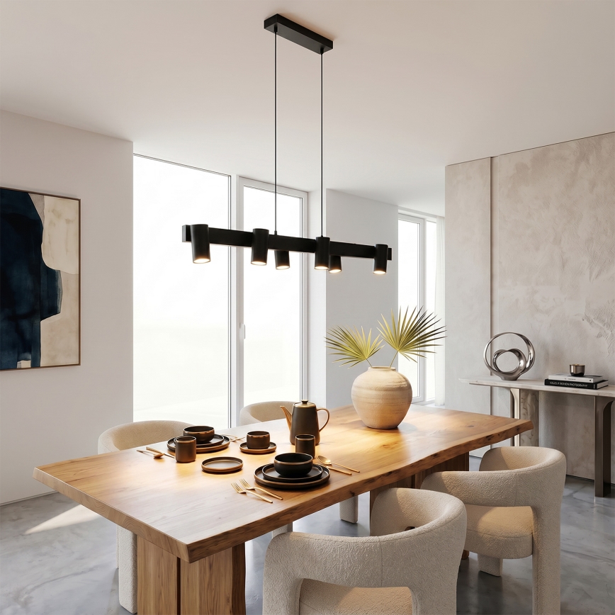 Brilagi - Suspension sur câble SELE 6xGU10/30W/230V noire