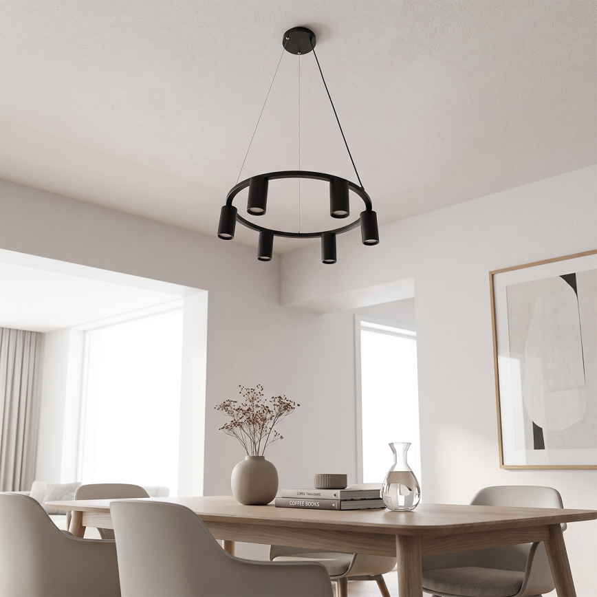 BRILAGI - Suspension sur câble SELE 6xGU10/30W/230V noire