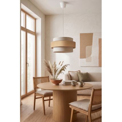 Brilagi - Suspension sur câble SPACE 1xE27/60W/230V Ø 40 cm beige/crème
