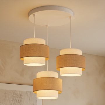 Brilagi - Suspension sur câble SPACE 3xE27/60W/230V Ø 40 cm beige/crème