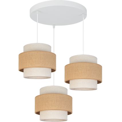 Brilagi - Suspension sur câble SPACE 3xE27/60W/230V Ø 40 cm beige/crème