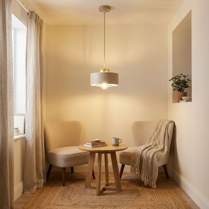 Brilagi - Suspension sur câble SPRING 1xE27/60W/230V Ø 20 cm beige/doré