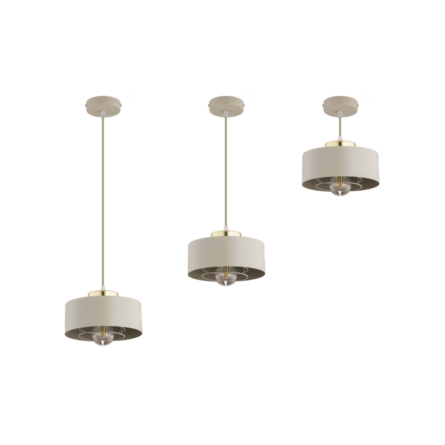 Brilagi - Suspension sur câble SPRING 1xE27/60W/230V Ø 20 cm beige/doré