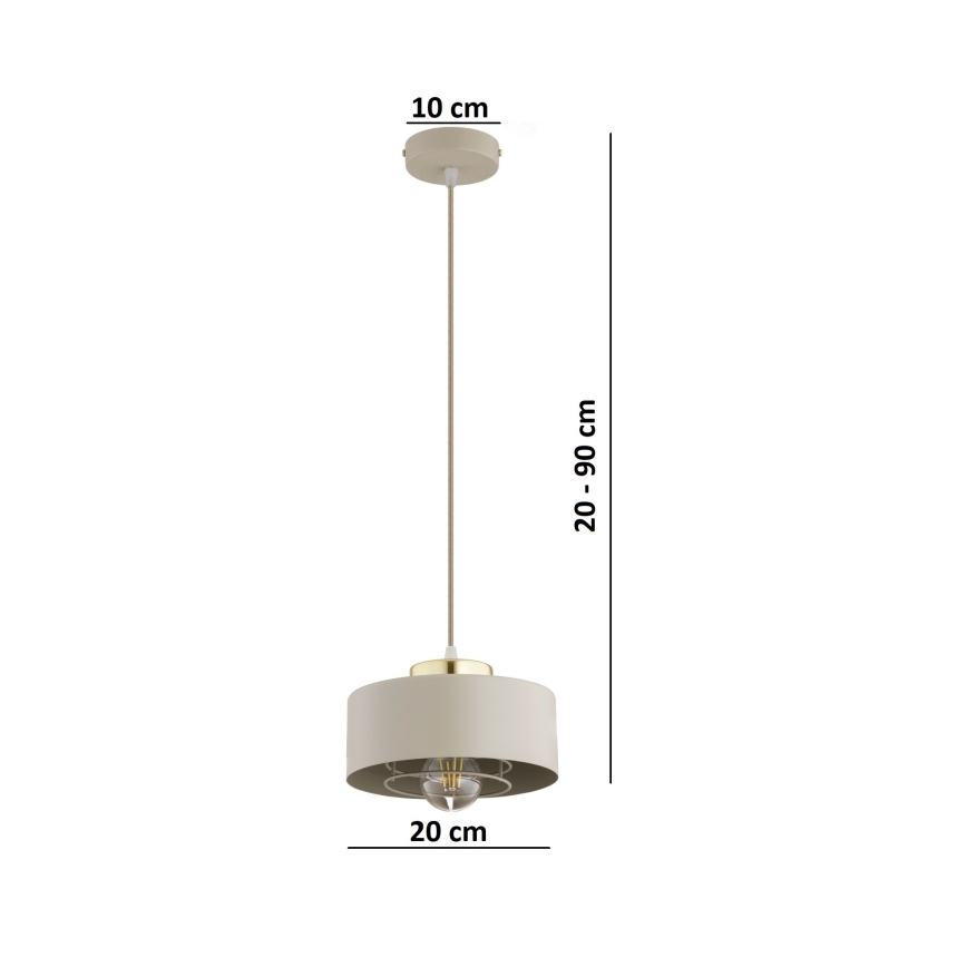 Brilagi - Suspension sur câble SPRING 1xE27/60W/230V Ø 20 cm beige/doré