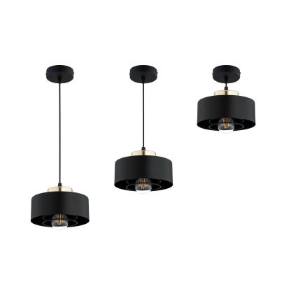 Brilagi - Suspension sur câble SPRING 1xE27/60W/230V Ø 20 cm noir/doré