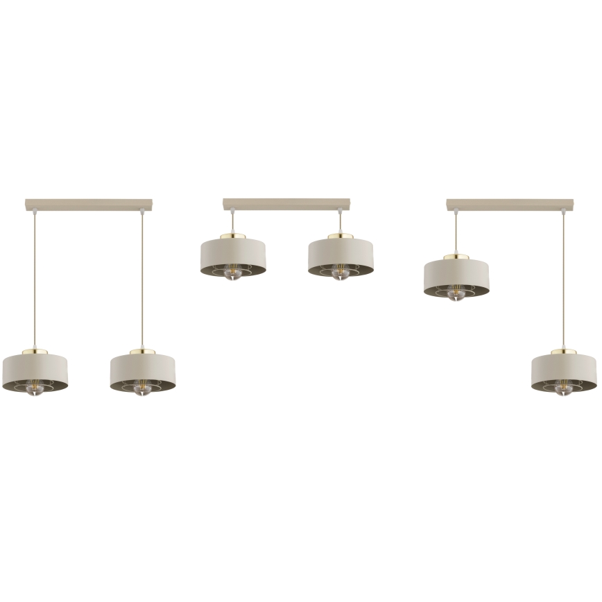 Brilagi - Suspension sur câble SPRING 2xE27/60W/230V beige/doré