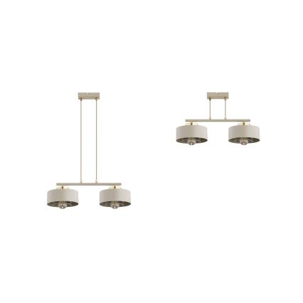 Brilagi - Suspension sur câble SPRING 2xE27/60W/230V beige/doré